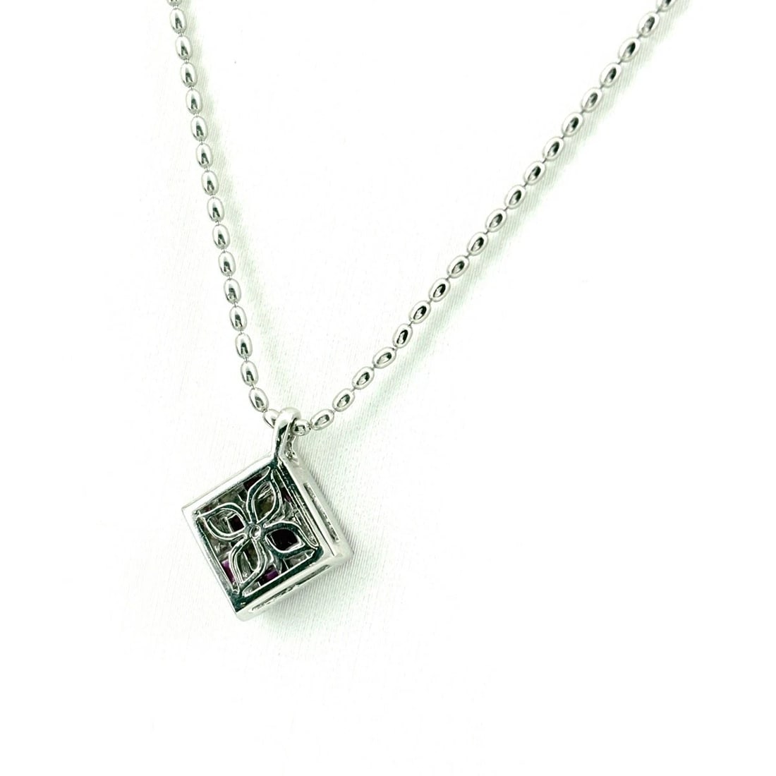 RUBY DESIGN NECKLACE PLATINUM PENDANT - 3