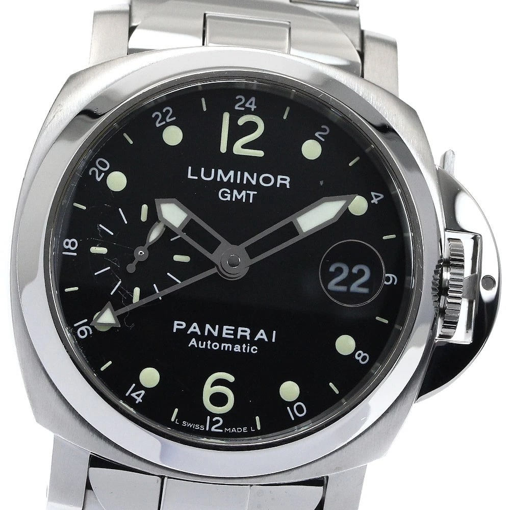 PANERAI LUMINOR AUTOMATIC WATCH: PANERAI Luminor Automatic Watch Brand: PANERAI Type/Style: Wristwatch Material: Stainless Steel, Case Material Stainless Steel Color: Dial Color black Band Color Silver Case Color Silver Size: Case
