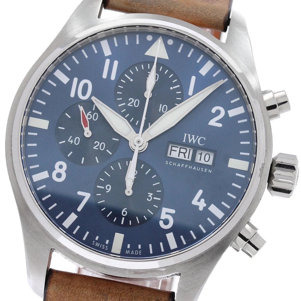 IWC SCHAFFHAUSEN PILOT'S WATCH AUTOMATIC WATCH: IWC SCHAFFHAUSEN Pilot's Watch Automatic Watch Brand: IWC SCHAFFHAUSEN Type/Style: Wristwatch Material: Band Material leather, Case Material Stainless Steel Color: Case Color Silver Band Color Brown D
