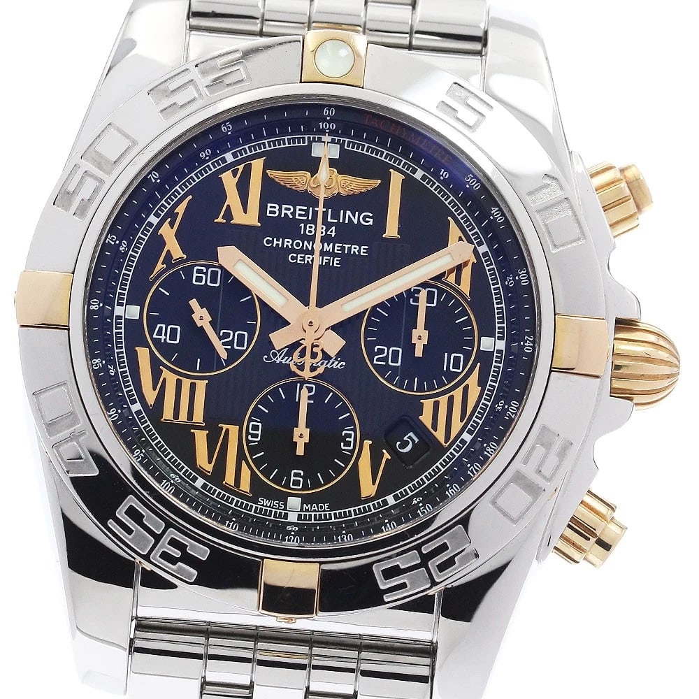 BREITLING CHRONOGRAPH AUTOMATIC WATCH: BREITLING Chronograph Automatic Watch Brand: BREITLING Type/Style: Wristwatch Material: Band Material Stainless Steel, Case Material Stainless Steel/PG Color: Case Color Silver / Pink Gold Band Color 