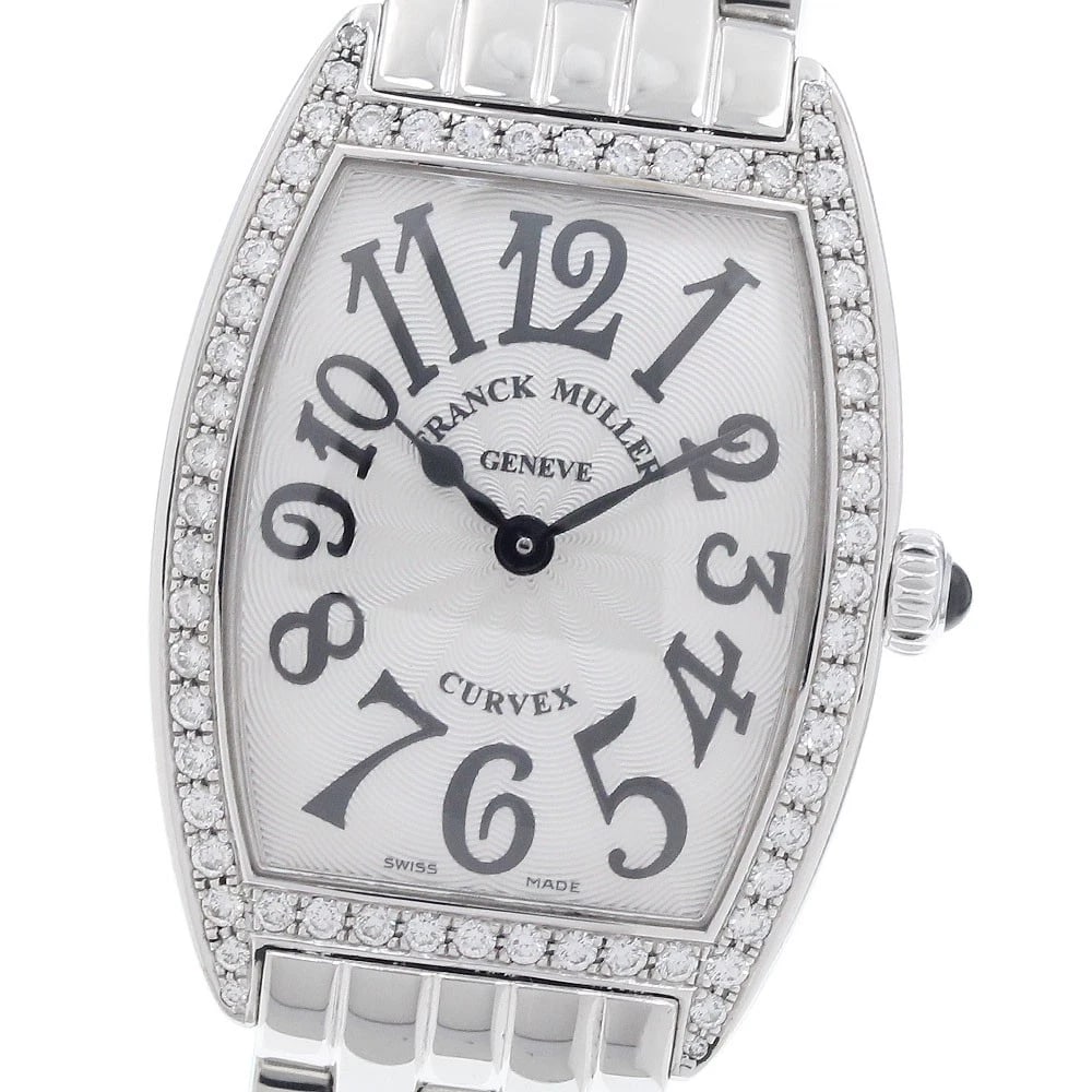 FRANCK MULLER DIAMOND BEZEL QUARTZ WATCH: FRANCK MULLER Diamond Bezel Quartz Watch Brand: FRANCK MULLER Type/Style: Wristwatch Material: Band Material Stainless Steel, Case Material Stainless Steel Color: Case Color Silver Band Color Silver