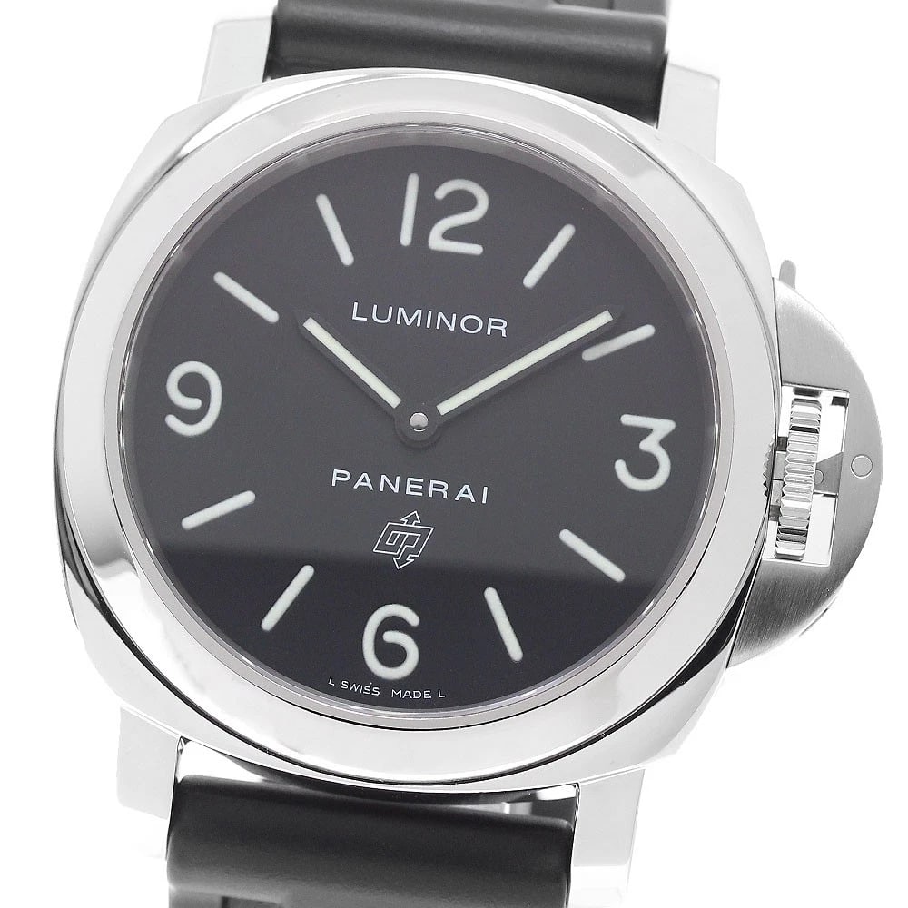 PANERAI LUMINOR BLACK WATCH: PANERAI Luminor black Watch Brand: PANERAI Type/Style: Wristwatch Material: Band Material rubber, Case Material Stainless Steel Color: Case Color Silver Band Color black Dial Color black Size: Case