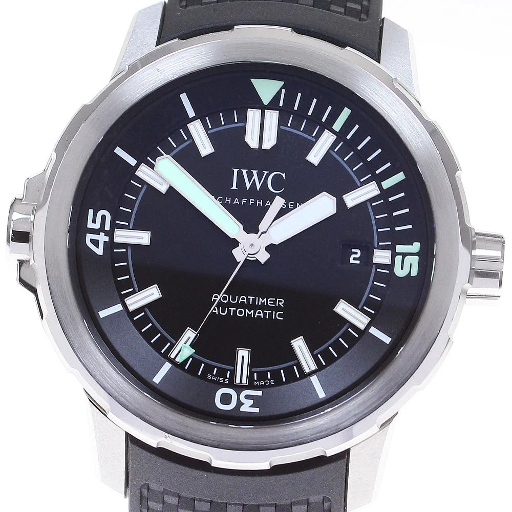 IWC SCHAFFHAUSEN AQUA TIMER BLACK AUTOMATIC WATCH: IWC SCHAFFHAUSEN Aqua timer black Automatic Watch Brand: IWC SCHAFFHAUSEN Type/Style: Wristwatch Material: Band Material rubber, Case Material Stainless Steel Color: Dial Color black Band Color black 
