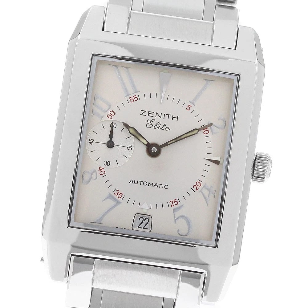 ZENITH DATE AUTOMATIC WATCH: ZENITH Date Automatic Watch Brand: ZENITH Type/Style: Wristwatch Material: Band Material Stainless Steel, Case Material Stainless Steel Color: Dial Color Silver Band Color Silver Case Color Silver
