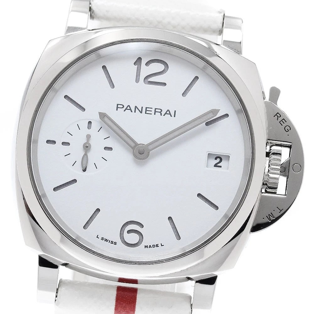 PANERAI LUMINOR WHITE DIAL AUTOMATIC WATCH: PANERAI Luminor white Dial Automatic Watch Brand: PANERAI Type/Style: Wristwatch Material: Band Material leather, Case Material Stainless Steel Color: Case Color Silver Band Color white Dial Color