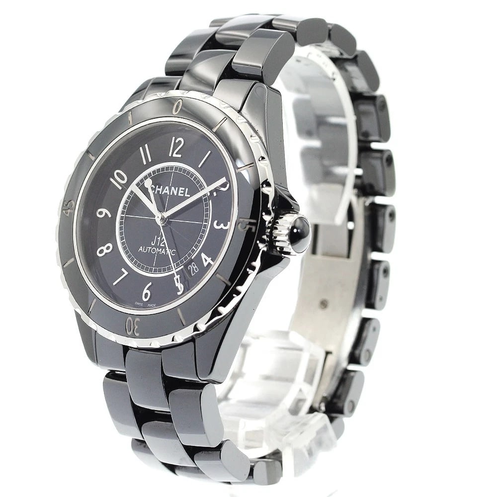 CHANEL J12 BLACK CERAMIC AUTOMATIC WATCH - 2
