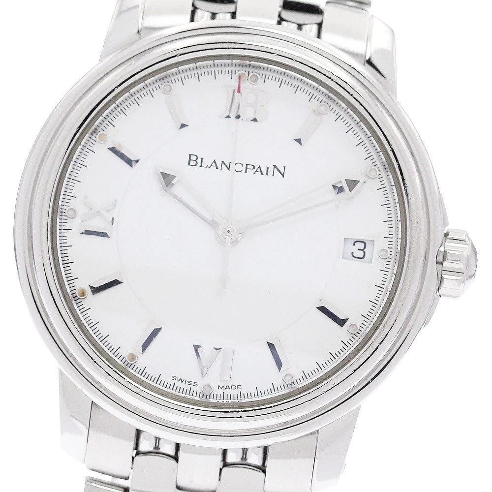 BLANCPAIN LEMAN WHITE AUTOMATIC WATCH: Blancpain Leman white Automatic Watch Brand: Blancpain Type/Style: Wristwatch Material: Band Material Stainless Steel, Case Material Stainless Steel Color: Case Color Silver Band Color Silver Dial