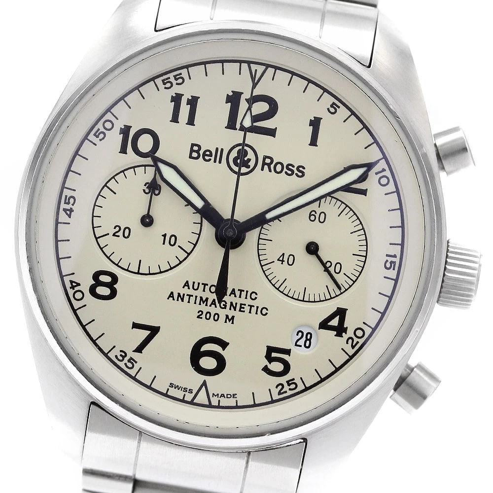 BELL?ROSS DATE CHRONOGRAPH BEIGE AUTOMATIC WATCH: Bell?Ross Date Chronograph beige Automatic Watch Brand: Bell?Ross Type/Style: Wristwatch Material: Band Material Stainless Steel, Case Material Stainless Steel Color: Dial Color beige Band Color