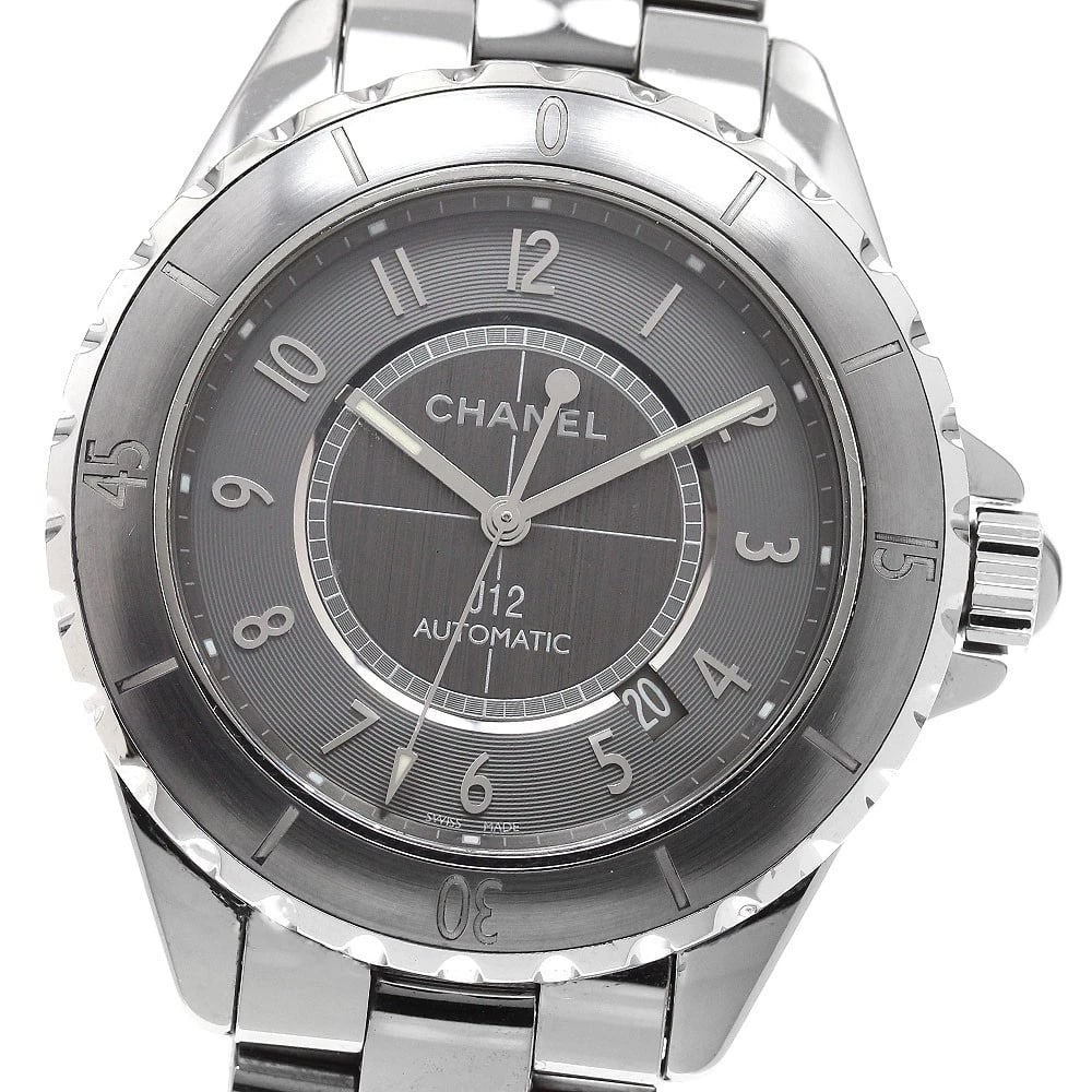 CHANEL J12 CHROMATIC DATE GRAY AUTOMATIC WATCH: CHANEL J12 Chromatic Date gray Automatic Watch Brand: CHANEL Type/Style: Wristwatch Material: Band Material Titanium / ceramic, Case Material Titanium / ceramic Color: Dial Color gray Band Color