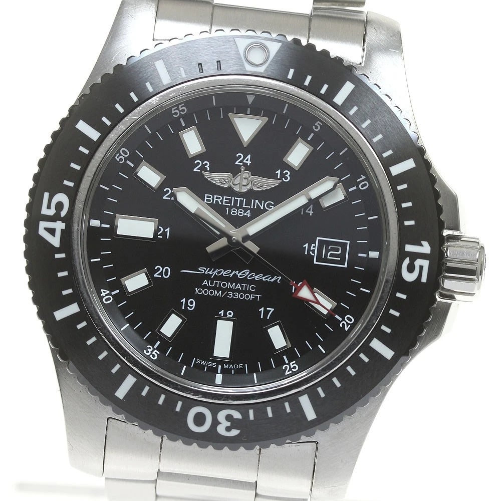BREITLING SUPER OCEAN DATE AUTOMATIC WATCH: BREITLING Super Ocean Date Automatic Watch Brand: BREITLING Type/Style: Wristwatch Material: Band Material Stainless Steel, Case Material Stainless Steel Color: Case Color Silver Band Color Silver Dia
