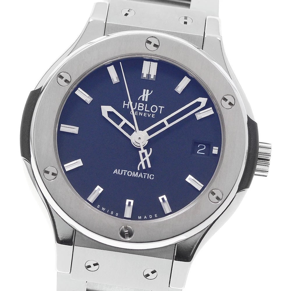 HUBLOT CLASSIC FUSION TITANIUM AUTOMATIC WATCH: HUBLOT Classic fusion Titanium Automatic Watch Brand: HUBLOT Type/Style: Wristwatch Material: Band Material titanium, Case Material titanium Color: Case Color Silver Band Color Silver Dial Color black