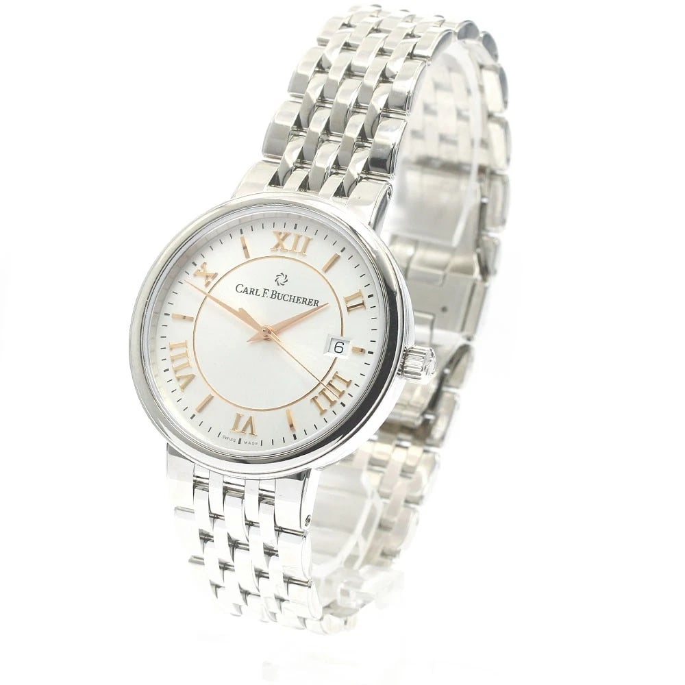 CARL F.BUCHERER DATE SILVER AUTOMATIC WATCH - 2