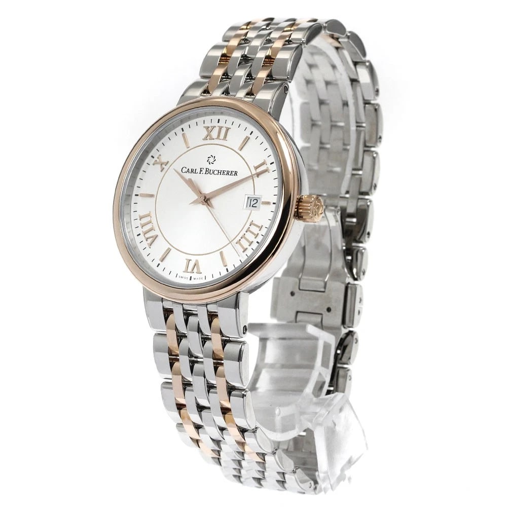 CARL F.BUCHERER DATE SILVER AUTOMATIC WATCH - 2