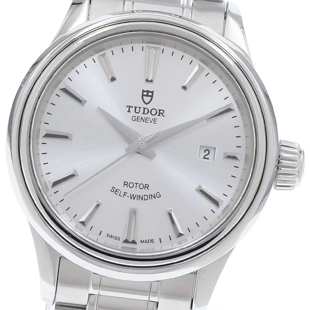 TUDOR DATE SILVER AUTOMATIC WATCH: TUDOR Date Silver Automatic Watch Brand: TUDOR Type/Style: Wristwatch Material: Band Material Stainless Steel, Case Material Stainless Steel Color: Case Color Silver Band Color Silver Dial Color