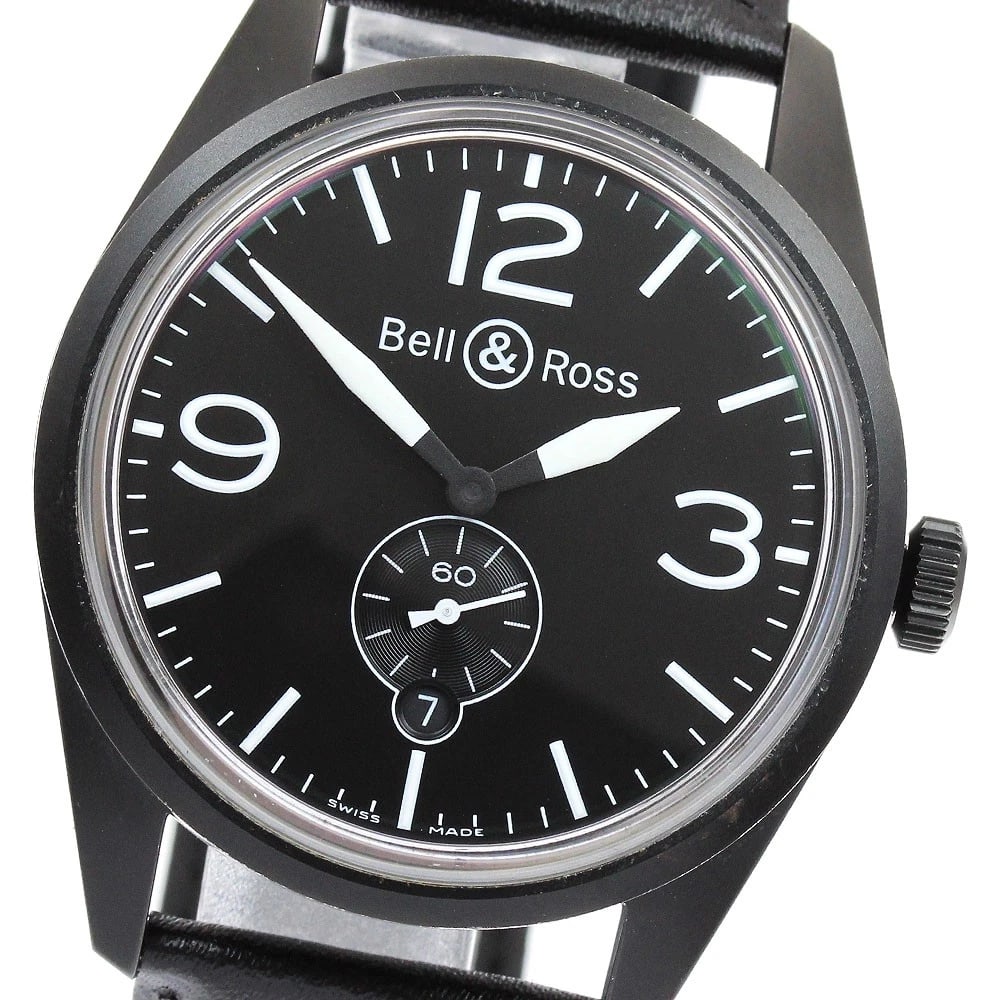 BELL?ROSS DATE AUTOMATIC WATCH: Bell?Ross Date Automatic Watch Brand: Bell?Ross Type/Style: Wristwatch Material: Band Material leather, Case Material Stainless Steel Color: Case Color black Band Color black Dial Color black Size: