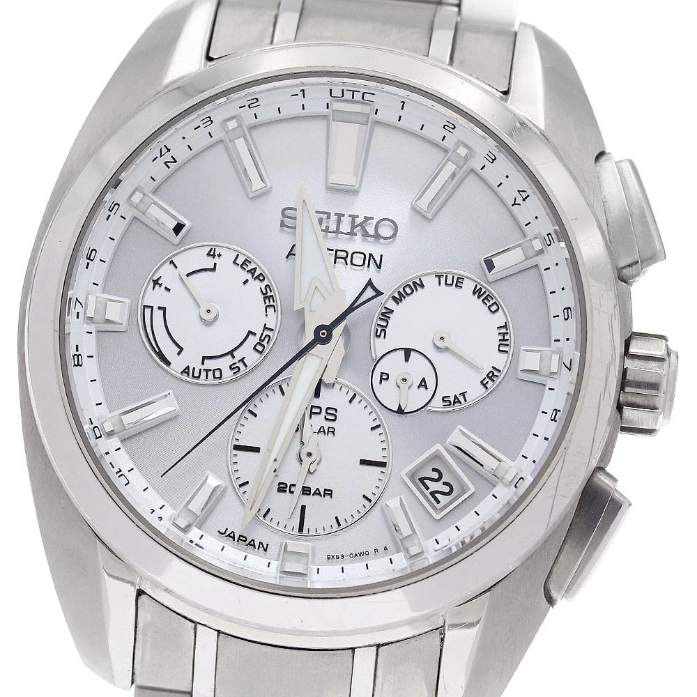SEIKO ASTRON SOLAR POWERED RADIO WATCH: SEIKO Astron Solar Powered Radio Watch Brand: SEIKO Type/Style: Wristwatch Material: Band Material titanium, Case Material titanium Color: Case Color Silver Band Color Silver Dial Color Silver Size: