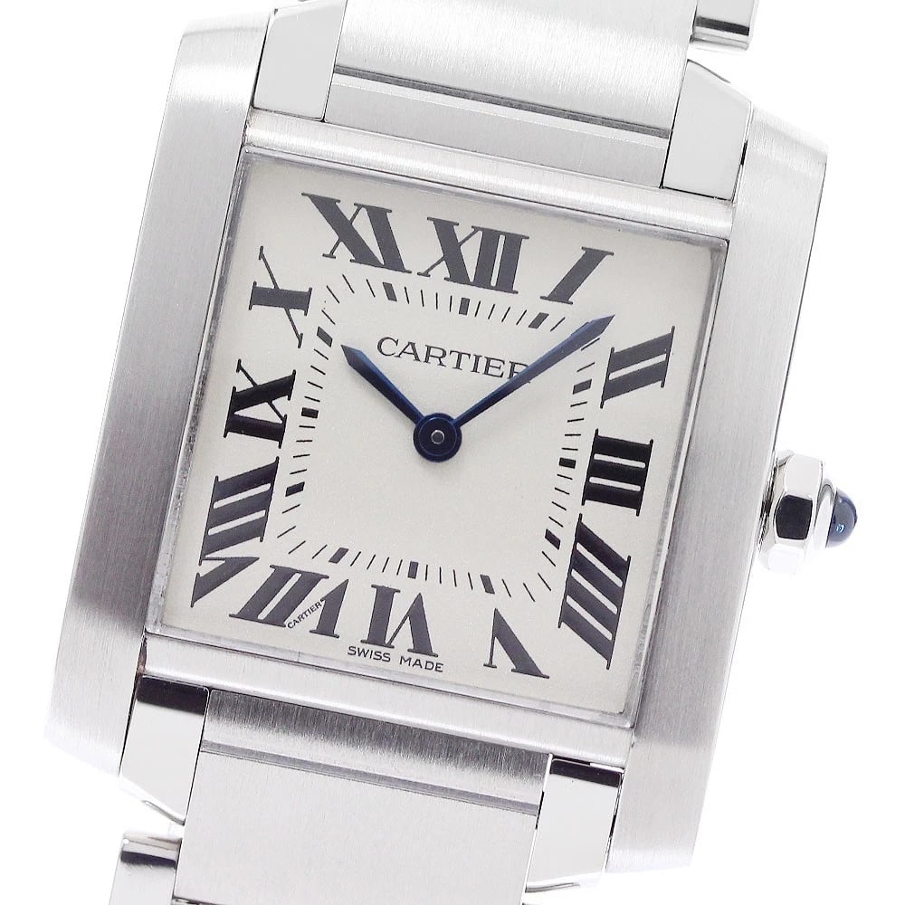 CARTIER TANK FRANCAISE BEIGE QUARTZ WATCH: CARTIER Tank Francaise beige Quartz Watch Brand: CARTIER Type/Style: Wristwatch Material: Band Material Stainless Steel, Case Material Stainless Steel Color: Dial Color beige Band Color Silver Case Co