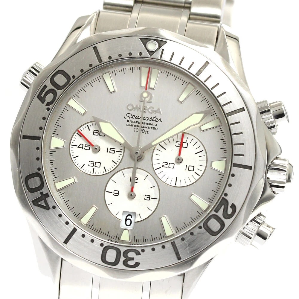 OMEGA SEAMASTER CHRONOGRAPH AUTOMATIC WATCH: OMEGA Seamaster Chronograph Automatic Watch Brand: OMEGA Type/Style: Wristwatch Material: Band Material Stainless Steel, Case Material Stainless Steel Color: Dial Color Silver Band Color Silver Case C