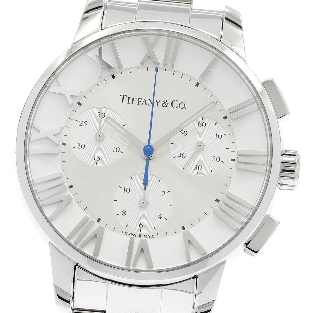 TIFFANY&CO DATE SILVER QUARTZ WATCH (1 of 5)