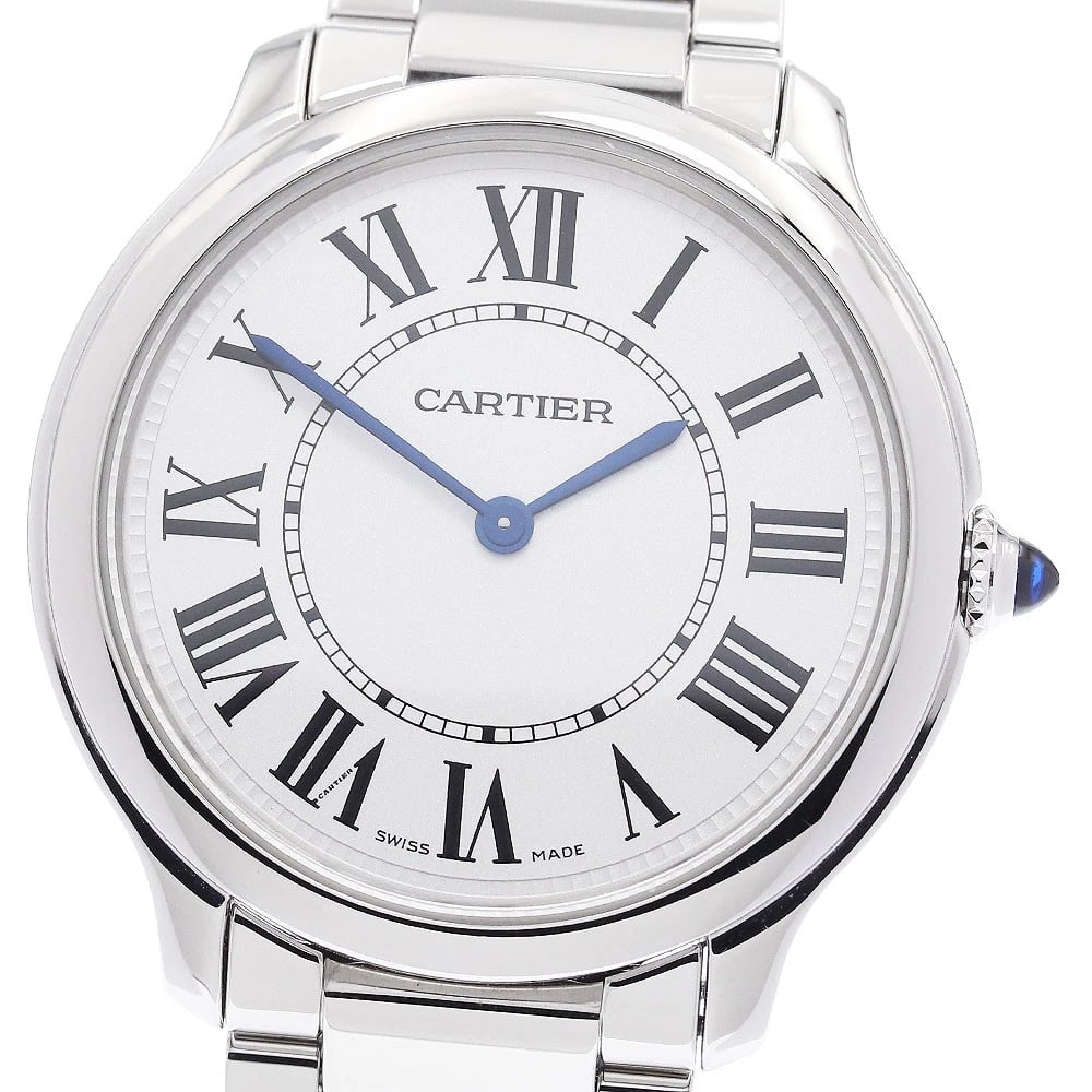 CARTIER RONDE QUARTZ WATCH: CARTIER Ronde Quartz Watch Brand: CARTIER Type/Style: Wristwatch Material: Band Material Stainless Steel, Case Material Stainless Steel Color: Dial Color Silver Band Color Silver Case Color Silver