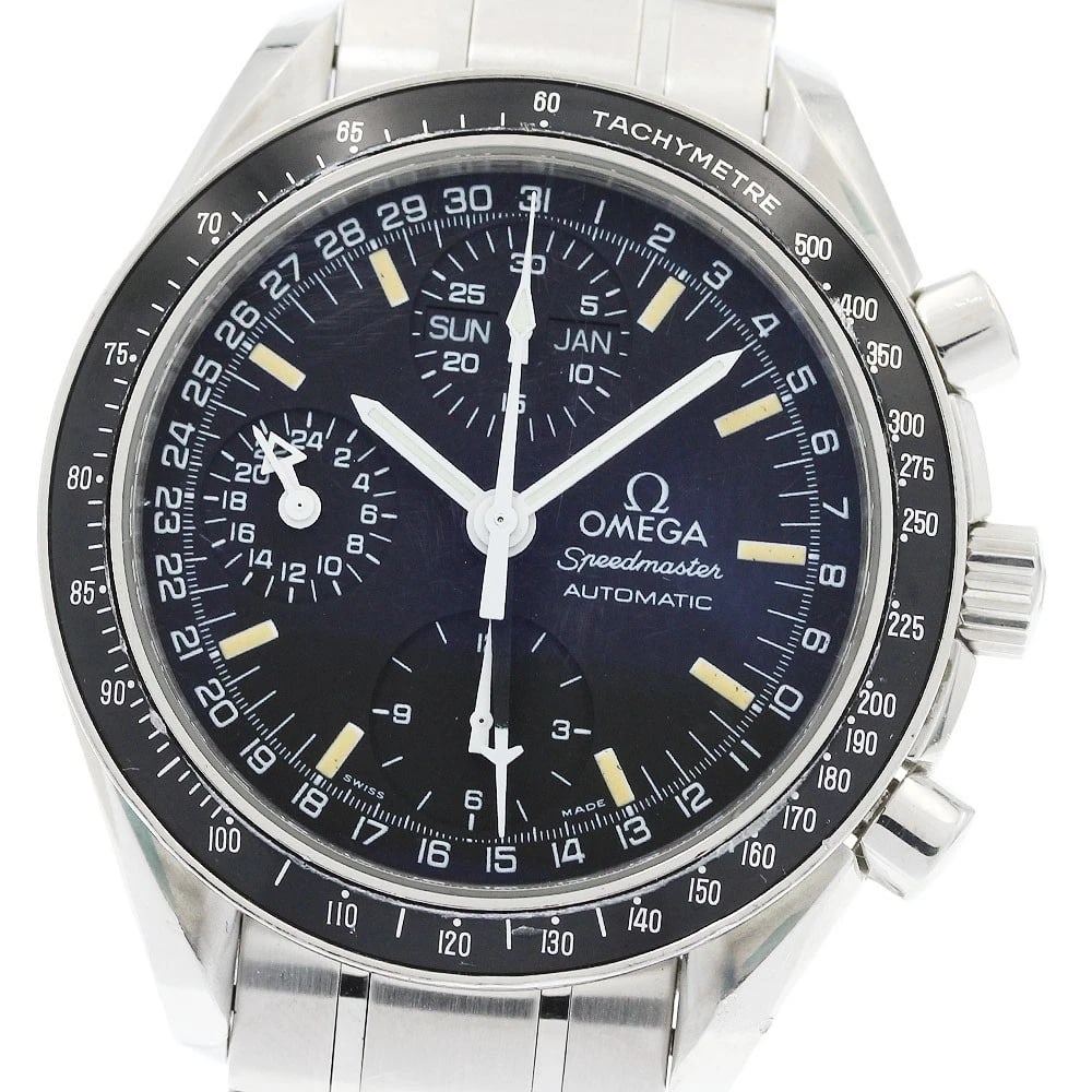 OMEGA SPEEDMASTER STAINLESS STEEL AUTOMATIC WATCH: OMEGA Speedmaster Stainless Steel Automatic Watch Brand: OMEGA Type/Style: Wristwatch Material: Band Material Stainless Steel, Case Material Stainless Steel Color: Case Color Silver Band Color Silver