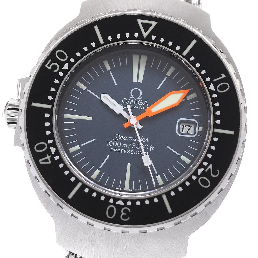 OMEGA SEAMASTER DATE NAVY AUTOMATIC WATCH: OMEGA Seamaster Date Navy Automatic Watch Brand: OMEGA Type/Style: Wristwatch Material: Band Material Stainless Steel, Case Material Stainless Steel Color: Dial Color Navy Band Color Silver Case