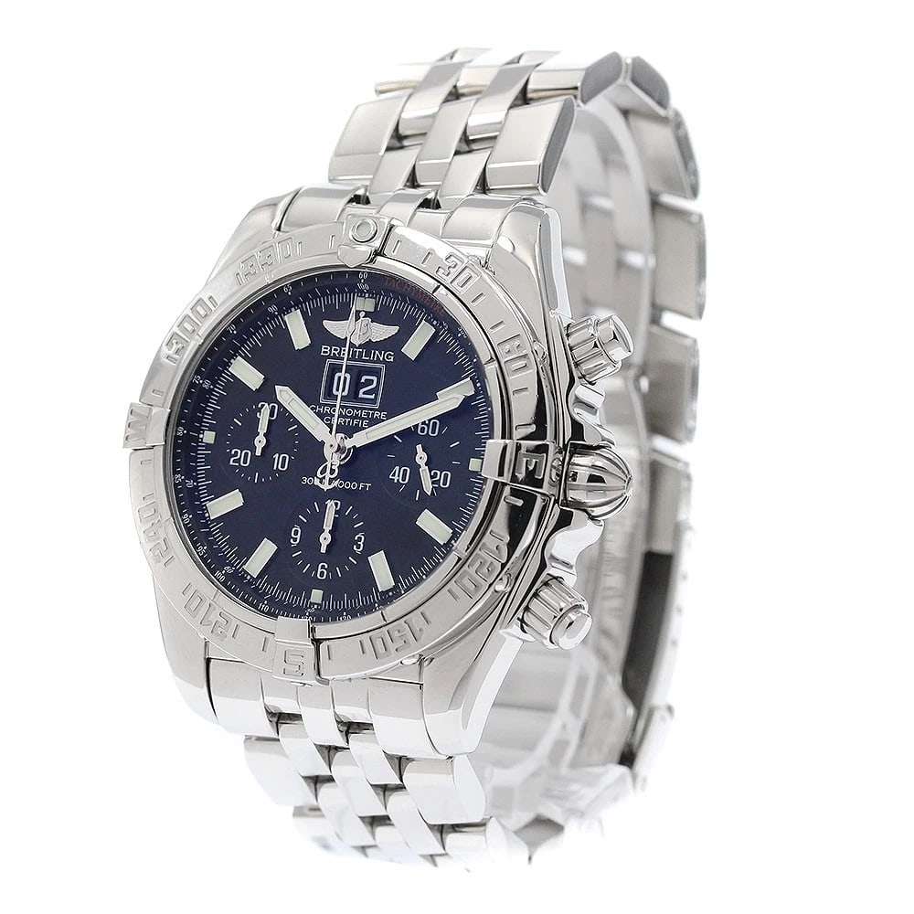 BREITLING BLACK CHRONOGRAPH DATE AUTOMATIC WATCH - 2