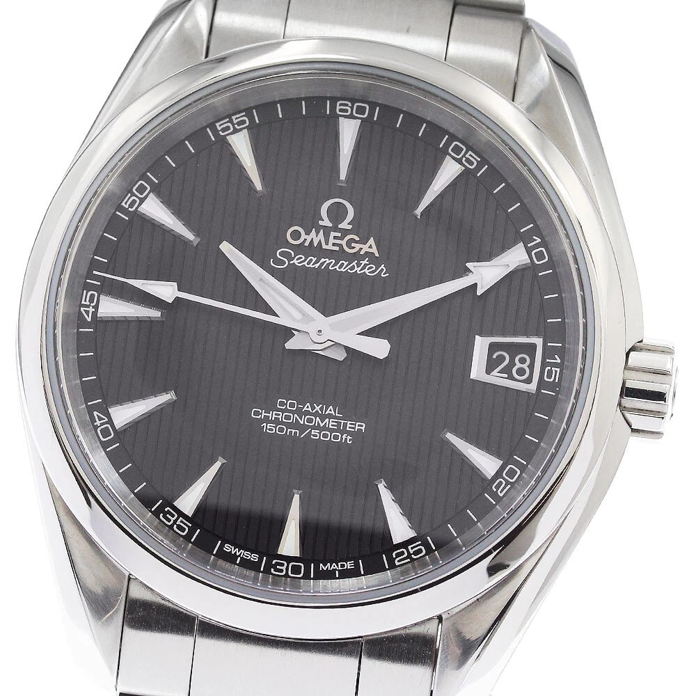 OMEGA SEAMASTER AQUA TERRA CO-AXIAL AUTOMATIC WATCH: OMEGA Seamaster Aqua Terra Co-Axial Automatic Watch Brand: OMEGA Type/Style: Wristwatch Material: Band Material Stainless Steel, Case Material Stainless Steel Color: Dial Color black Band Color Silver