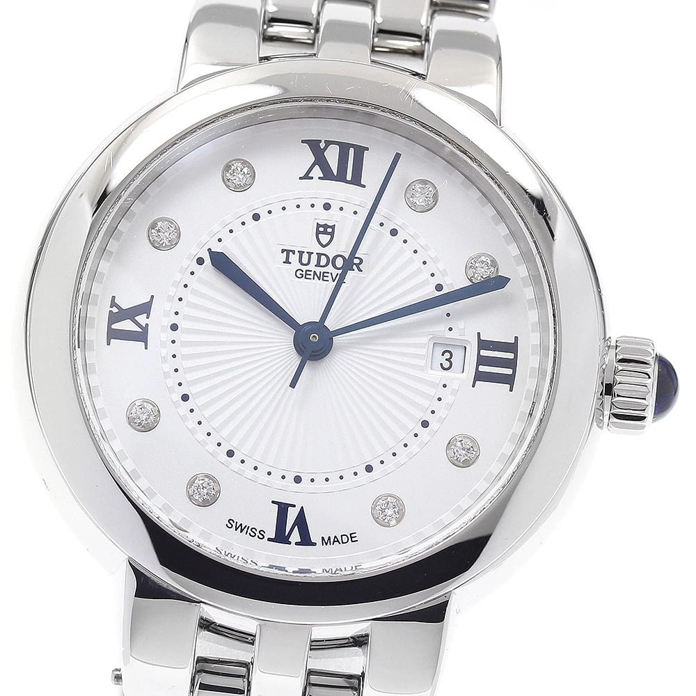 TUDOR CLAIRE DIAMOND SILVER AUTOMATIC WATCH: TUDOR Claire diamond Silver Automatic Watch Brand: TUDOR Type/Style: Wristwatch Material: Band Material Stainless Steel, Case Material Stainless Steel Color: Case Color Silver Band Color Silver Dial