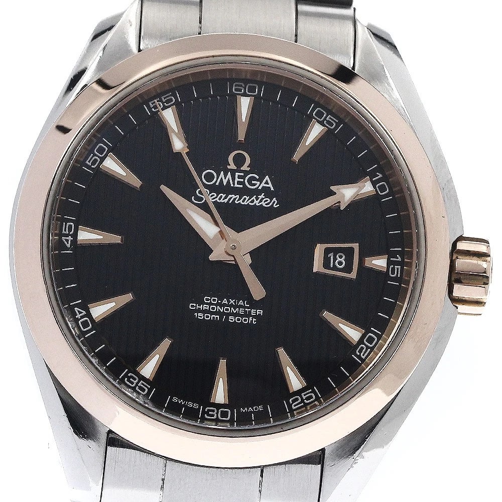 OMEGA SEAMASTER AQUA TERRA COAXIAL AUTOMATIC WATCH: OMEGA Seamaster Aqua Terra Coaxial Automatic Watch Brand: OMEGA Type/Style: Wristwatch Material: Band Material Stainless Steel, Case Material Stainless Steel/PG Color: Dial Color black Band Color