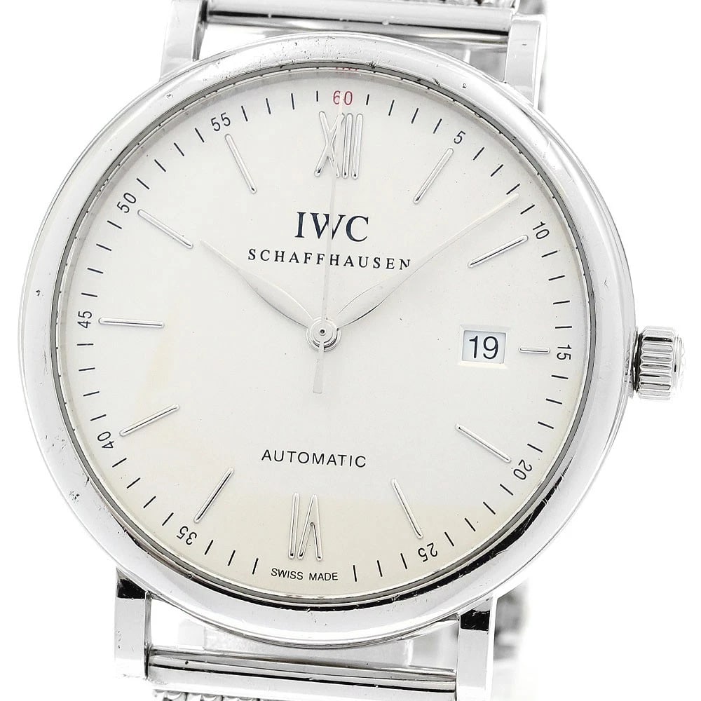IWC SCHAFFHAUSEN DATE AUTOMATIC WATCH: IWC SCHAFFHAUSEN Date Automatic Watch Brand: IWC SCHAFFHAUSEN Type/Style: Wristwatch Material: Band Material Stainless Steel, Case Material Stainless Steel Color: Dial Color Silver Band Color Silver C