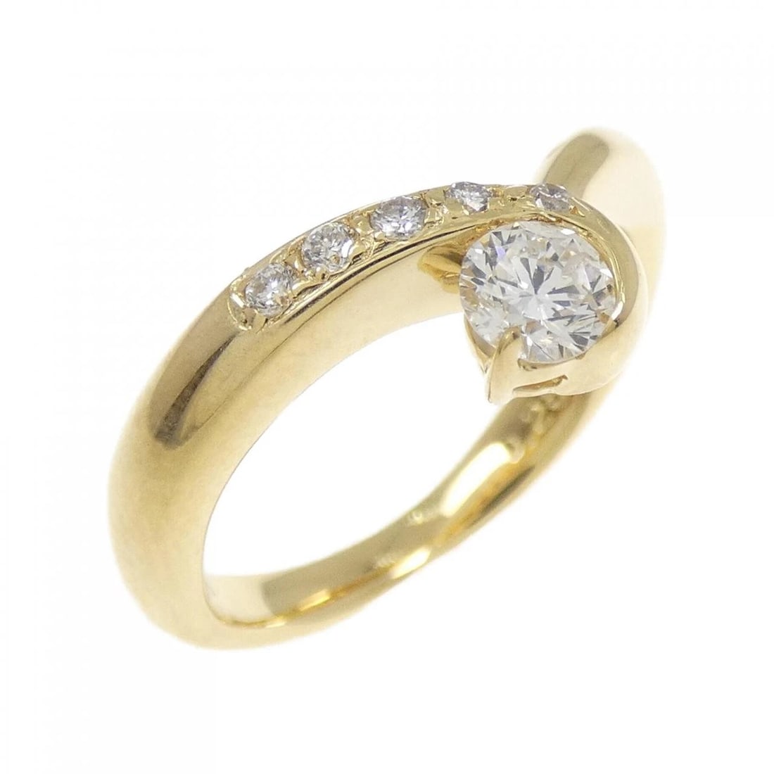K18YG DIAMOND RING: K18YG Diamond Ring Brand: Unbranded Type/Style: Diamond Ring Material: K18YG, Main Stone Natural Color: Yellow gold Size: US 4 Accessories: None Accessories Notice: When purchasing pre-owned goods,