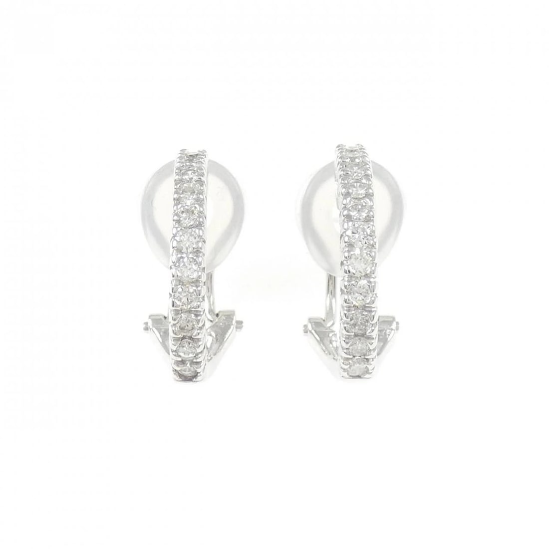 K18WG DIAMOND PIERCE/EARRING: K18WG Diamond Pierce/Earring Brand: Unbranded Type/Style: Diamond Pierce/Earring Material: K18WG, Main Stone Natural Color: White Gold Size: Actual Size Approx. height x width: 16.8mm x 2.4mm