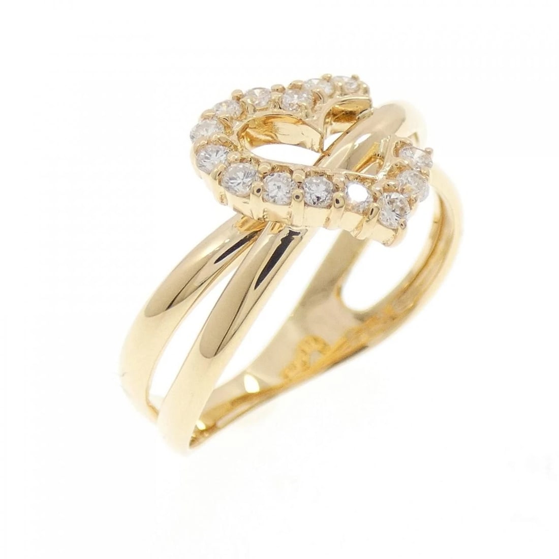K18YG HEART DIAMOND RING: K18YG Heart Diamond Ring Brand: Unbranded Type/Style: Diamond Ring Material: K18YG, Main Stone Natural Color: Yellow Gold Size: US 5 3/4 Accessories: None Accessories Notice: When purchasing