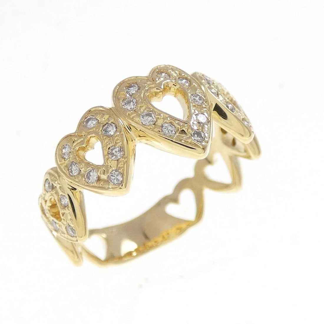 K18YG HEART DIAMOND RING: K18YG Heart Diamond Ring Brand: Unbranded Type/Style: Diamond ring Material: K18YG, Main Stone Natural Color: Yellow gold Size: US 5 Accessories: None Accessories Notice: When purchasing pre-owned