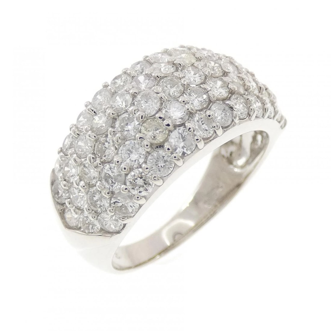 PT900 PAVE DIAMOND RING: PT900 Pave Diamond Ring Brand: Unbranded Type/Style: Diamond Ring Material: Platinum900, Color: Platinum Size: US 7 Accessories: None Accessories Notice: When purchasing pre-owned goods, please refer