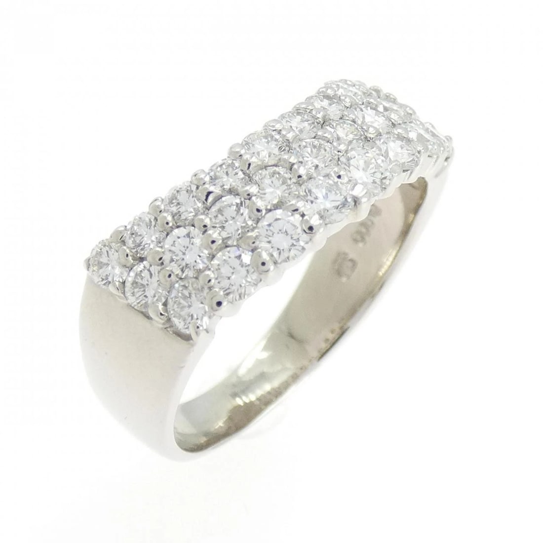 PT900 PAVE DIAMOND RING: PT900 Pave Diamond Ring Brand: Unbranded Type/Style: Diamond Ring Material: Platinum900, Color: Silver Size: US 6 1/2 Accessories: None Accessories Notice: When purchasing pre-owned goods,