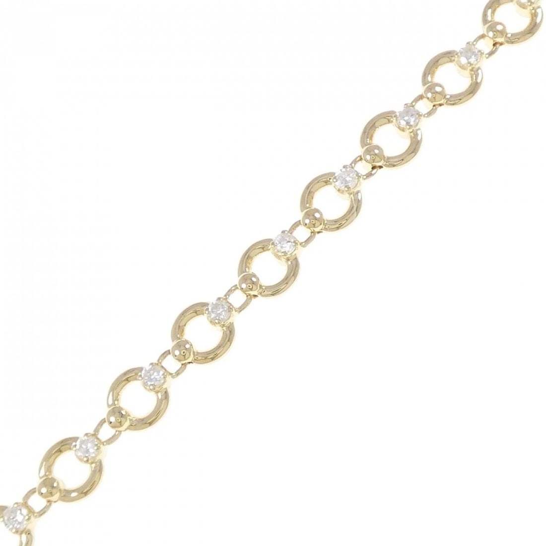 K18YG DIAMOND BRACELET: K18YG Diamond Bracelet Brand: Unbranded Type/Style: Diamond Bracelet Material: K18YG, Main Stone Natural Color: Yellow gold Size: 18.5cmActual Size Max width approx: 6.2mm Accessories: None