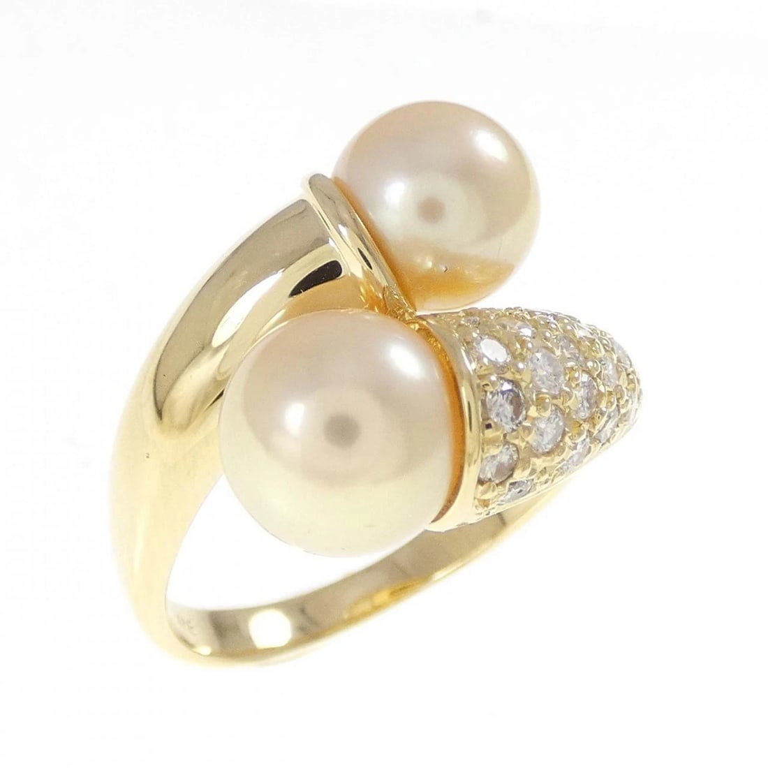 K18YG AKOYA PEARL RING: K18YG Akoya pearl ring Brand: Unbranded Type/Style: Akoya Pearl Ring Material: K18YG, Main Stone Akoya PearlSecondary Stone Diamond Color: Yellow gold Size: US 7 Accessories: None Accessories Notice: