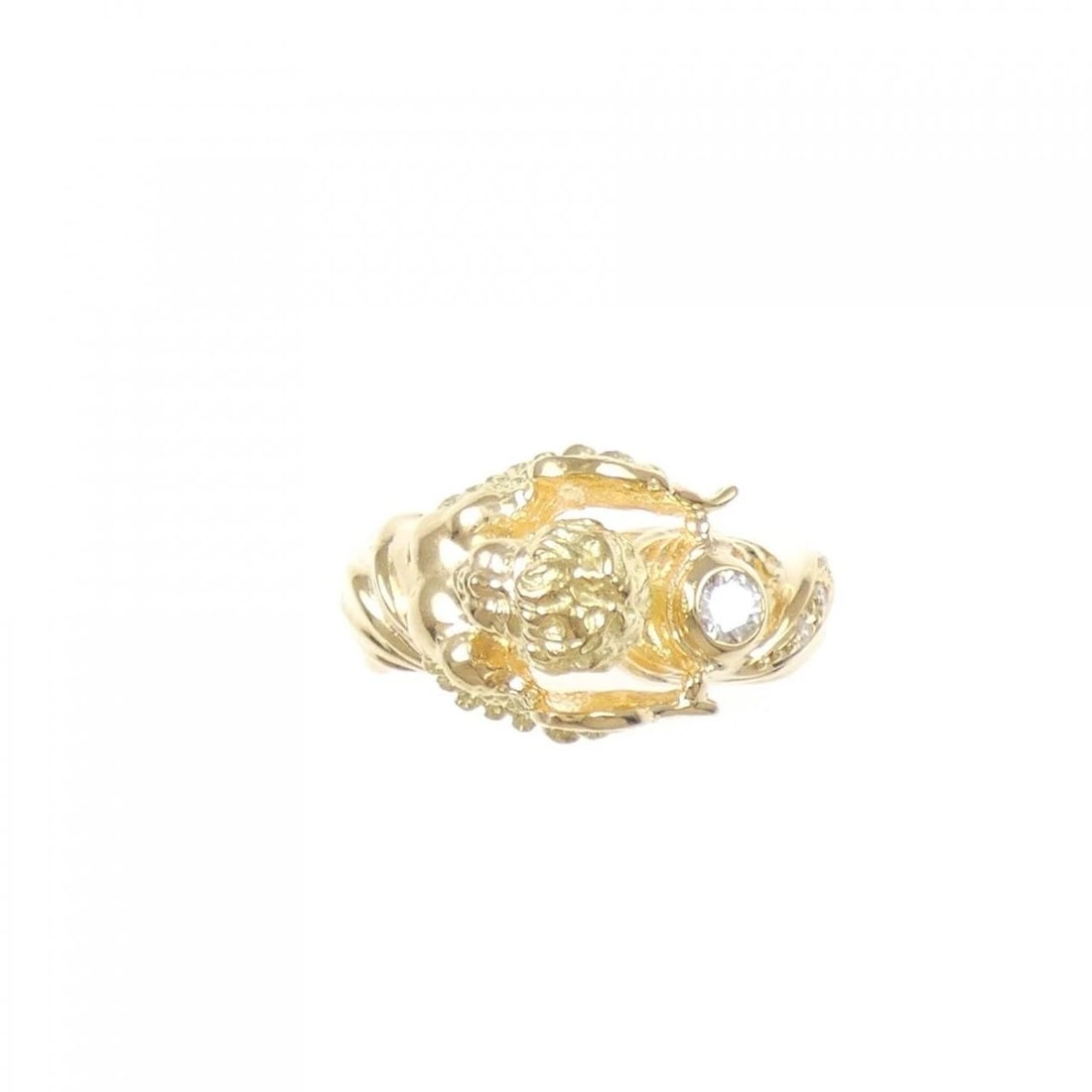 K18YG DIAMOND RING: K18YG Diamond Ring Brand: Unbranded Type/Style: Diamond Ring Material: K18YG, Color: Yellow Gold Size: US 5 1/2 Accessories: None Accessories Notice: When purchasing pre-owned goods, please refer to
