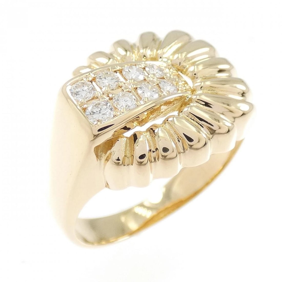 K18YG DIAMOND RING: K18YG Diamond Ring Brand: Unbranded Type/Style: Diamond Ring Material: K18YG, Main Stone Natural Color: Yellow gold Size: US 7 1/4 Accessories: None Accessories Notice: When purchasing pre