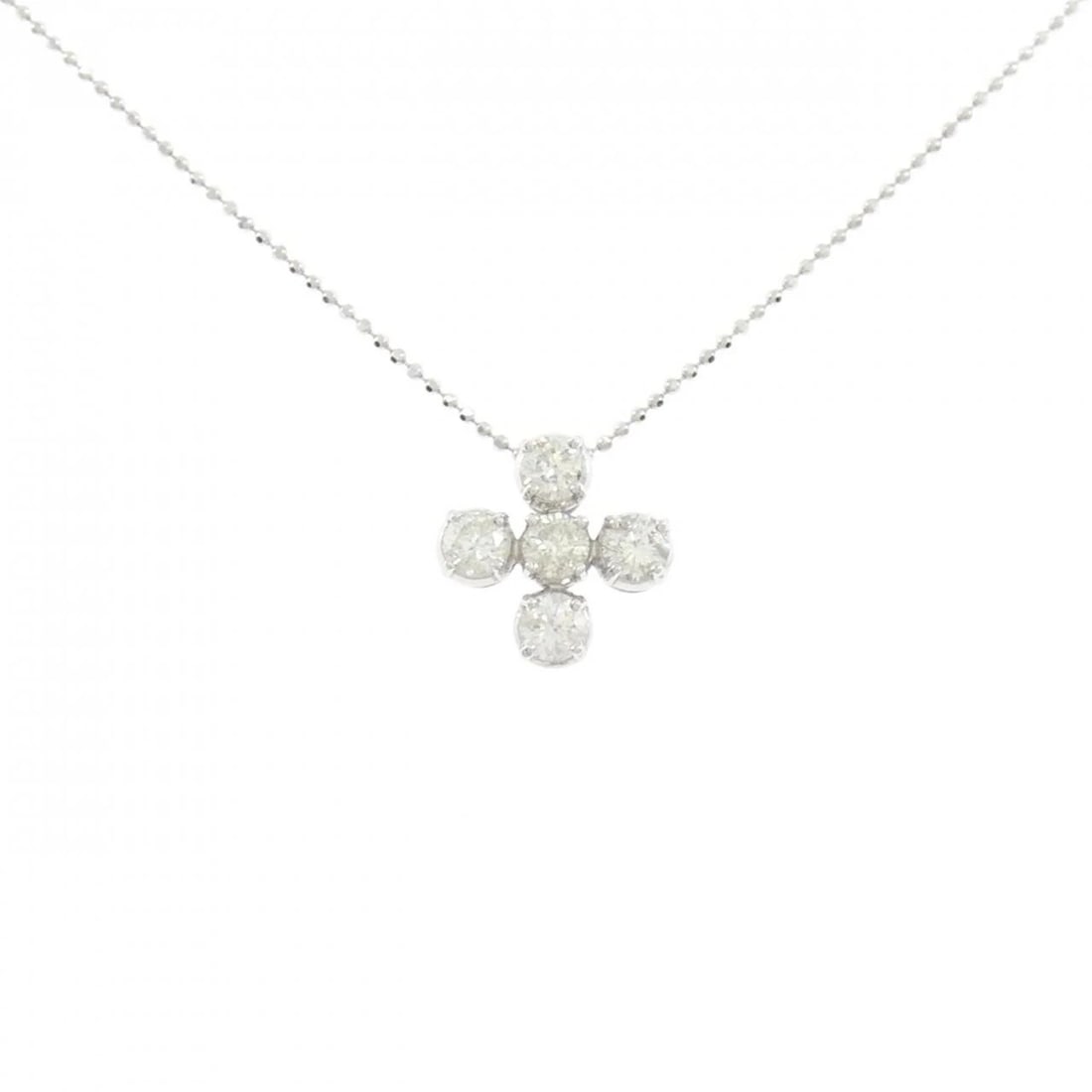 K18WG DIAMOND NECKLACE: K18WG Diamond Necklace Brand: Unbranded Type/Style: Diamond Necklace Material: K18WG, Main Stone Natural Color: White Gold Size: 46cm Actual Size Pendant length approx. x width approx.: 13.1mmx13.1mm