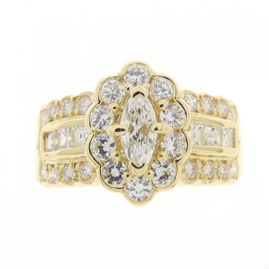K18YG DIAMOND RING: K18YG Diamond Ring Brand: Unbranded Type/Style: Diamond ring Material: 18K Yellow Gold, Color: Yellow Gold Size: US 5 1/4 Accessories: None Accessories Notice: When purchasing pre-owned goods, please