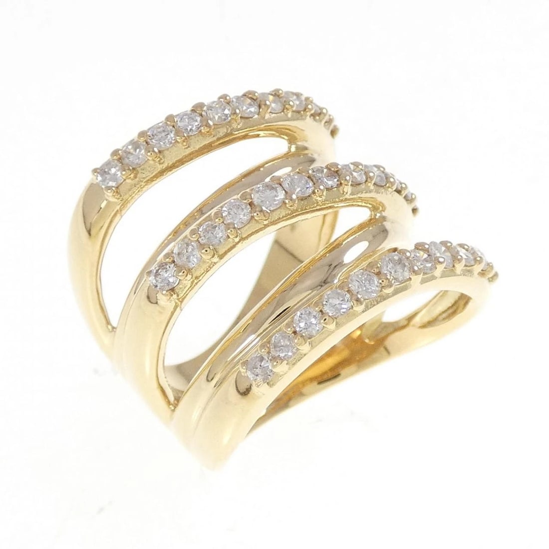 K18YG DIAMOND RING: K18YG Diamond Ring Brand: Unbranded Type/Style: Diamond Ring Material: K18YG, Main Stone Natural Color: Yellow Gold Size: US 6 1/2 Accessories: None Accessories Notice: When purchasing pre