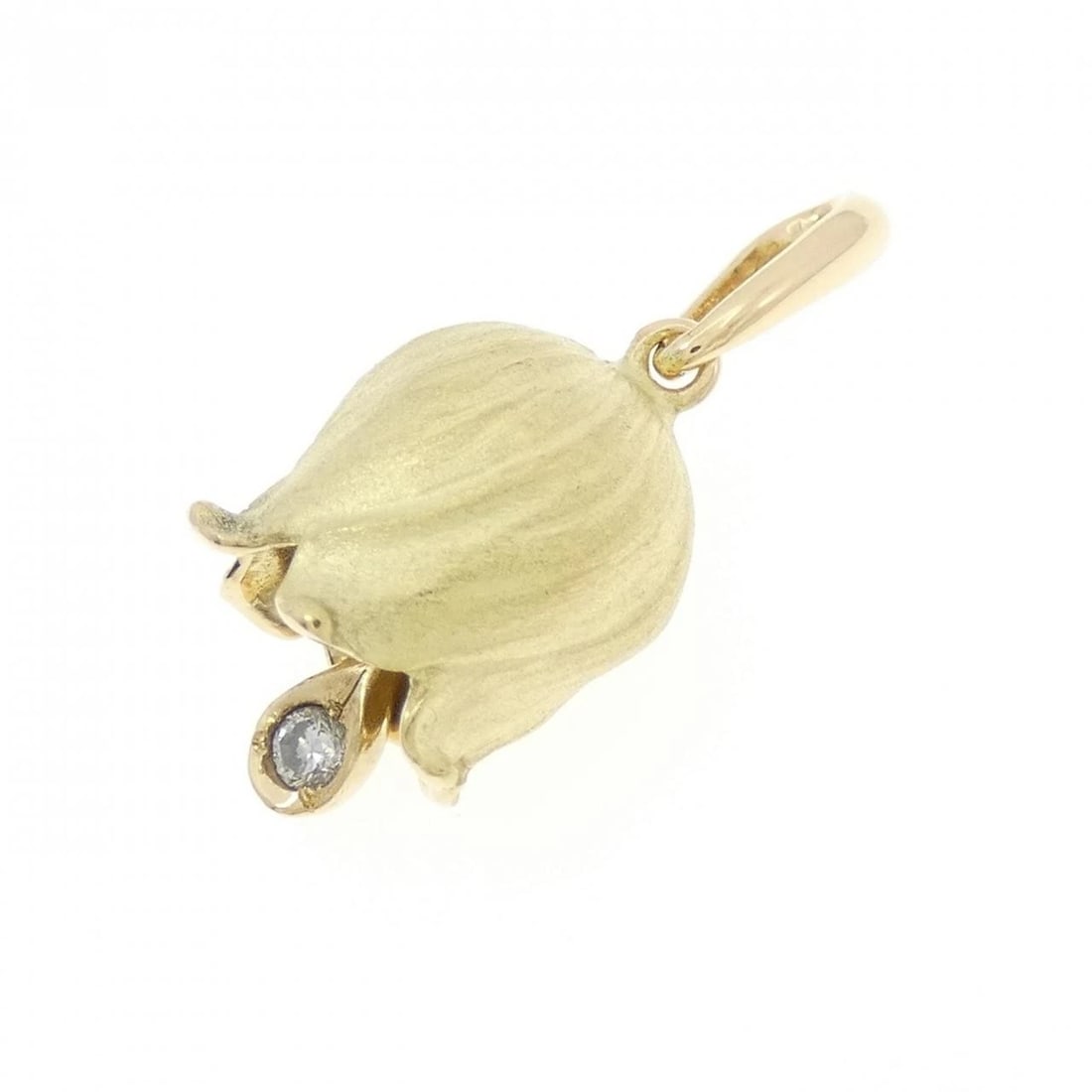 K18YG FLOWER DIAMOND PENDANT: K18YG Flower Diamond Pendant Brand: Unbranded Type/Style: Diamond Pendant/Brooch Material: K18YG, Main Stone Natural Color: Yellow gold Size: Actual Size Approx. height x width: 25.1mm x 9.9mm