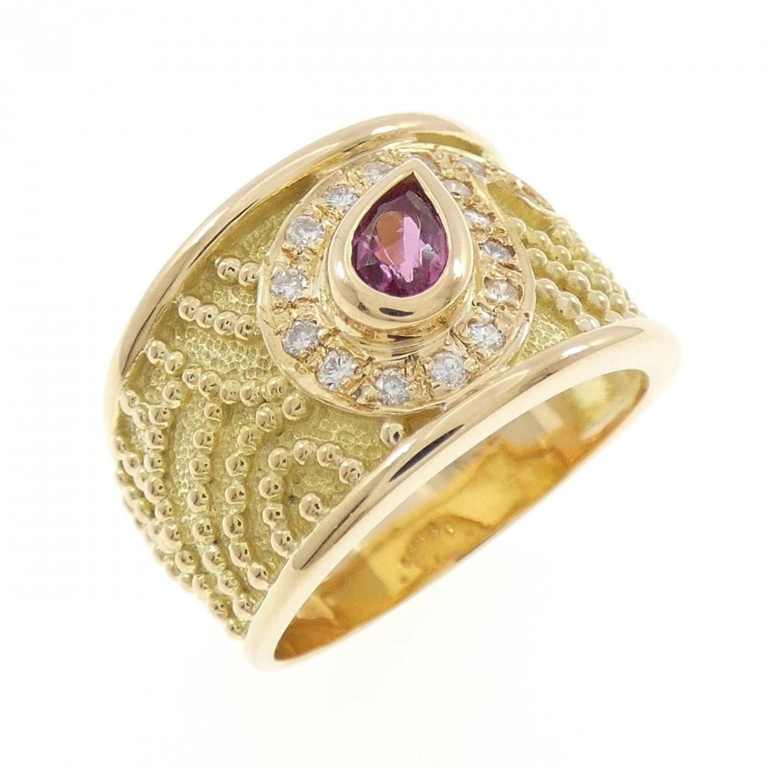 K18YG TOURMALINE RING: K18YG Tourmaline Ring Brand: Unbranded Type/Style: Ring Material: K18YG, Main Stone TOURMALINE Secondary Stone Diamond Color: YELLOW GOLD Size: US 6 1/4 Accessories: None Accessories Notice: When