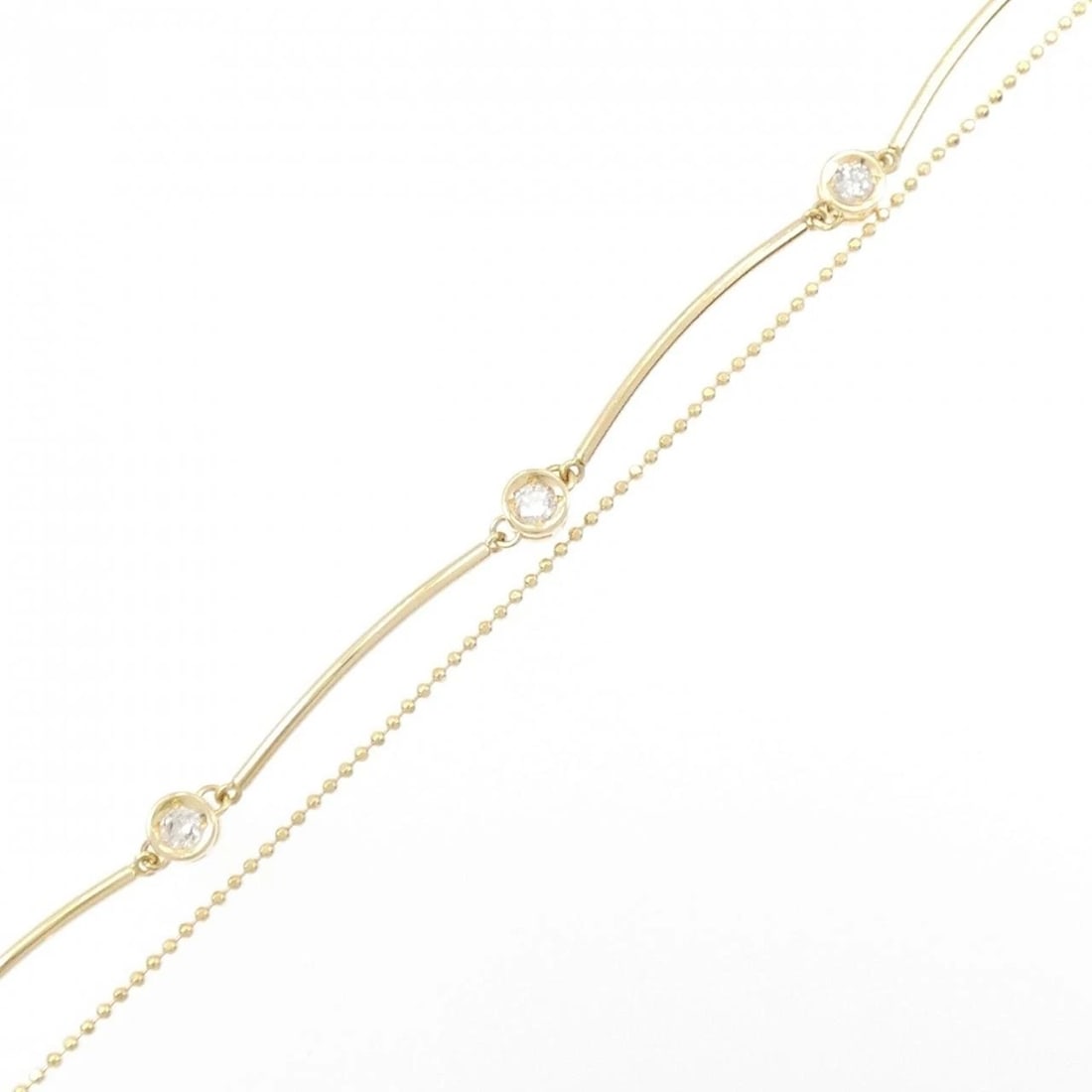 K18YG DIAMOND BRACELET: K18YG Diamond Bracelet Brand: Unbranded Type/Style: Diamond Bracelet Material: K18YG, Color: Yellow gold Size: Actual Size Max width approx: 5.0mm 18cm Accessories: None Accessories Notice: When