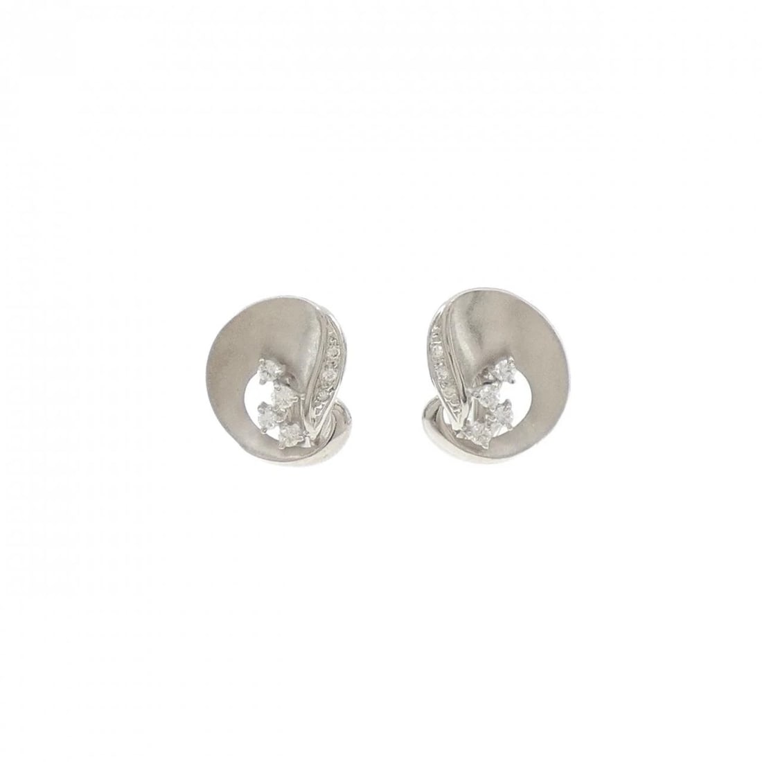 K18WG DIAMOND PIERCE: K18WG Diamond Pierce Brand: Unbranded Type/Style: Diamond Pierce/Earring Material: K18 white gold, Main Stone Natural Color: White Gold Size: Actual Size Approx. height x width: 19.4mm x 15.9mm