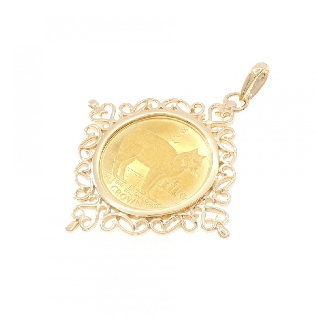 K18YG (FRAME) COIN PENDANT (1 of 3)