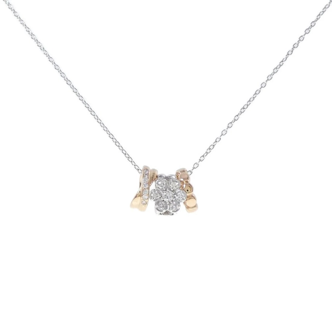 K18WG/K18PG FLOWER DIAMOND NECKLACE: K18WG/K18PG Flower Diamond Necklace Brand: Unbranded Type/Style: Diamond Necklace Material: K18WG/K18PG, Main Stone Natural Color: White Gold Size: 45cmActual Size Pendant length approx. x width